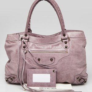 SOLD! Balenciaga Jacinthe Lambskin Leather Tote Bag